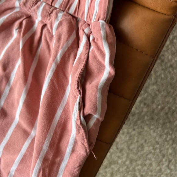 Ambiance Apparel Small Pink
White Striped Smocked Lightweight
Shorts Pockets - Picture 2 of 5